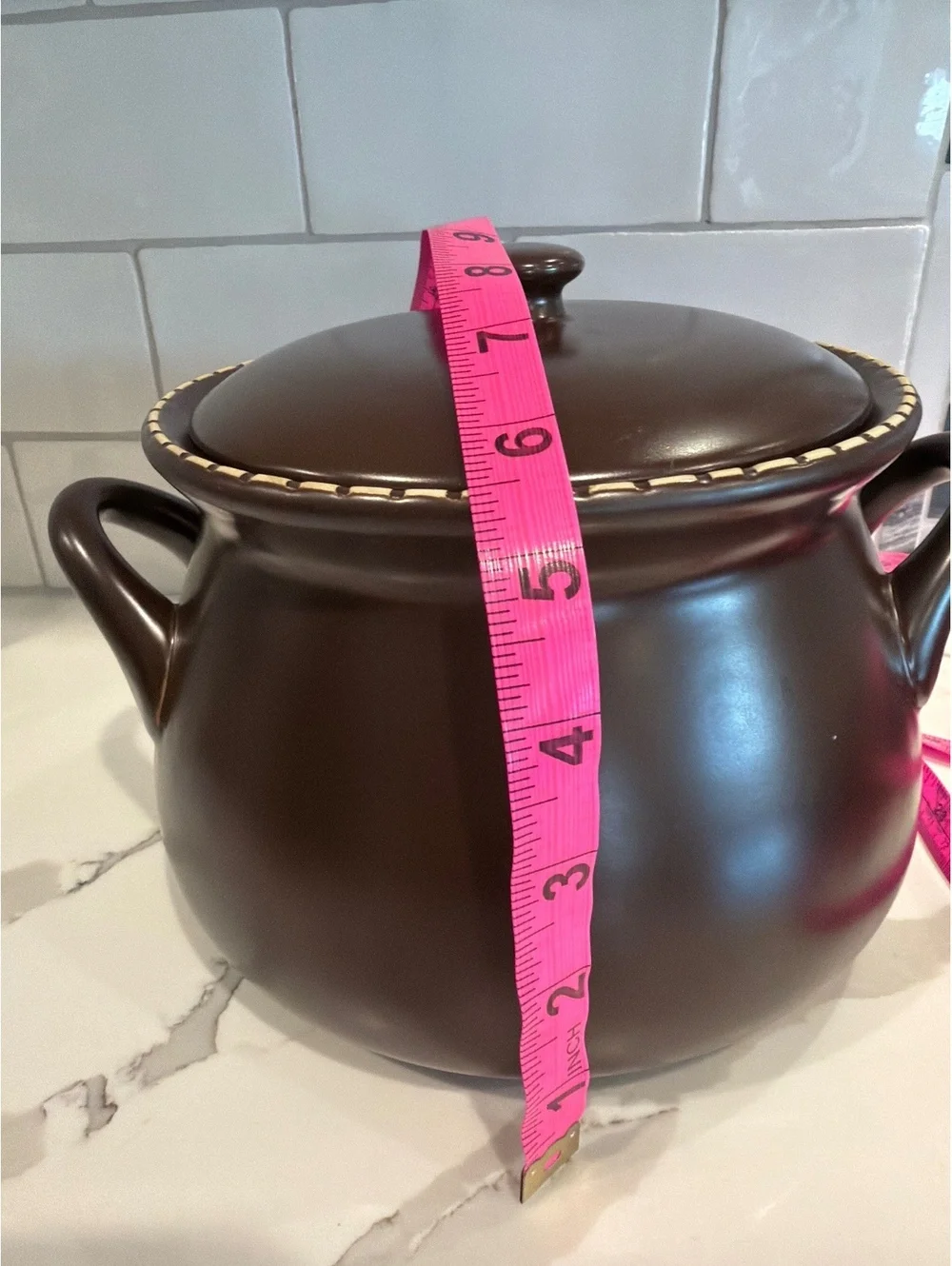 Vintage Brown Ceramic Soup Tureen with Lid